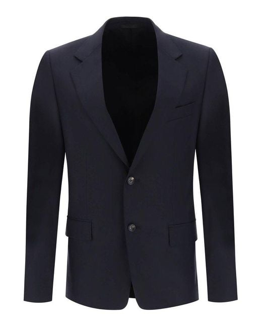 Lanvin Blue Single Breasted Jacket In Light Wool for men