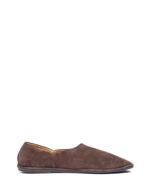 The Row Brown Round Toe Loafers for men
