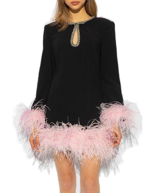 Self-Portrait Black Dress With Feathers,
