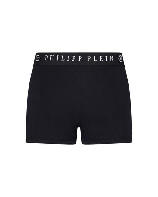 Philipp Plein Blue Logo Printed Stretched Boxers for men