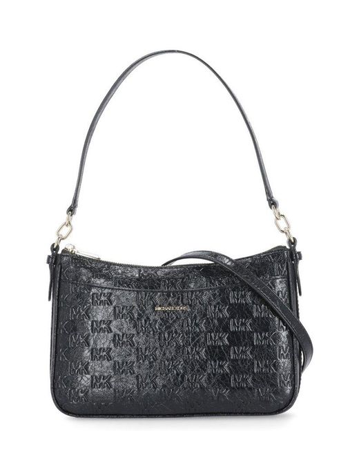 MICHAEL Michael Kors Black Logo Embossed Shoulder Bag