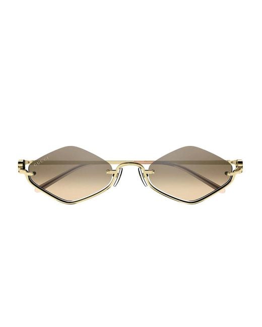 Gucci Metallic Diamond Frame Sunglasses