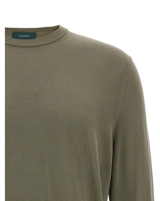 Zanone Green Classic Knit Sweater for men
