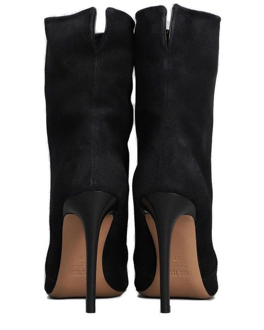 Paris Texas Black Stiletto Pointed Toe Ankle Boots