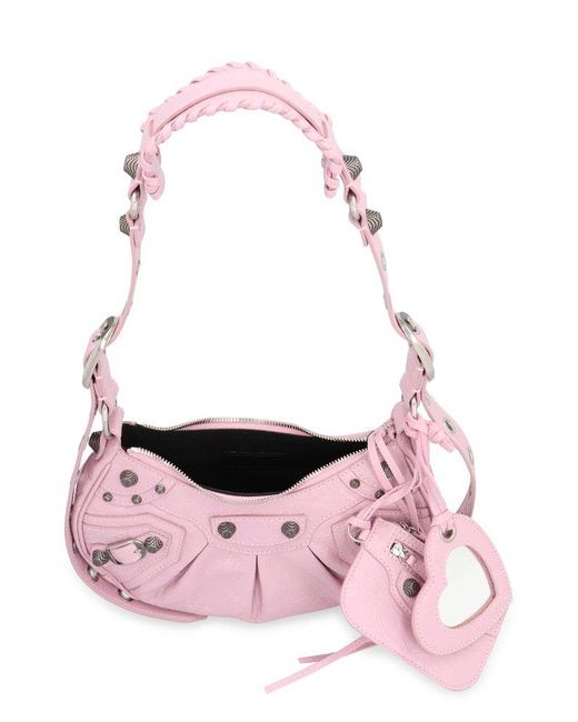 Balenciaga Pink Le Cagole Xs Leather Crossbody Bag