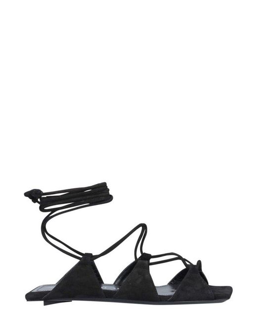 The Attico Black Renee Crossover Strap Fastened Sandals