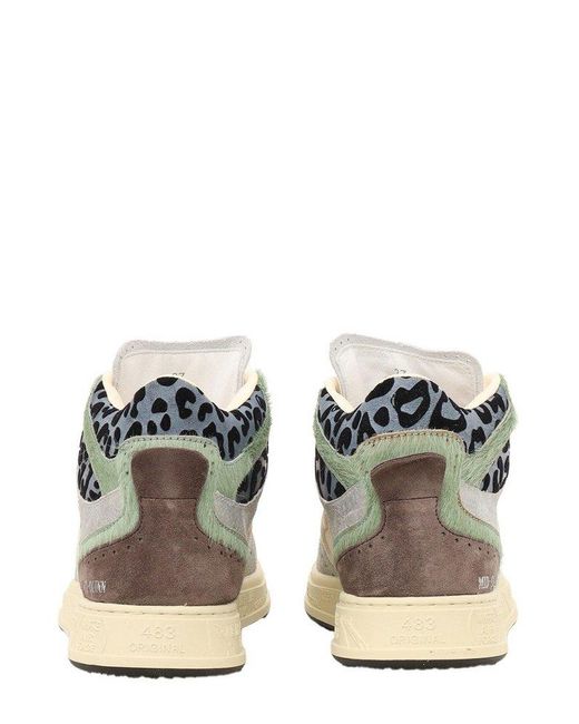 Premiata White Mid Quinnd Logo Embroidered Sneakers