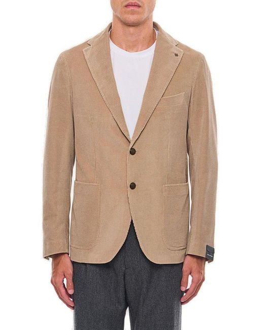 Tagliatore Natural Single Breasted Corduroy Jacket for men