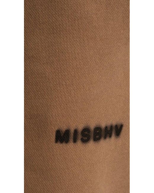 M I S B H V White Logo-printed Tapered Leg Track Pants for men