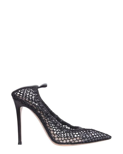 mesh pointed toe pumps
