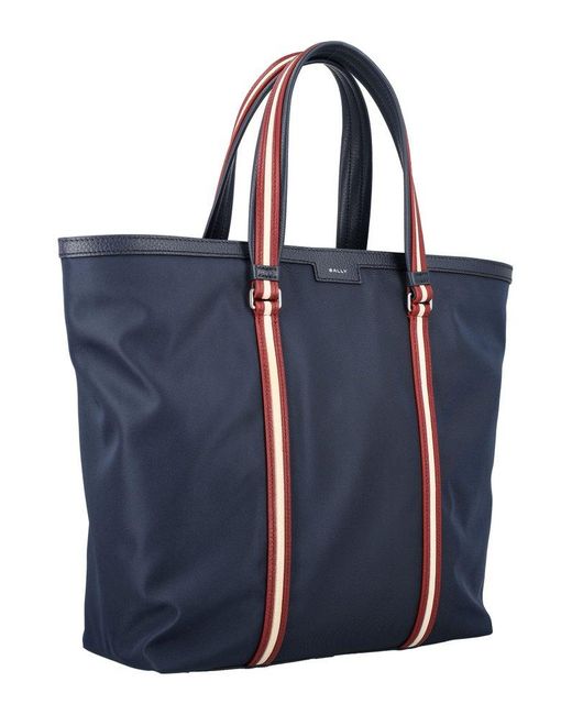 Bally Blue Stripe-detailed Tote Bag for men