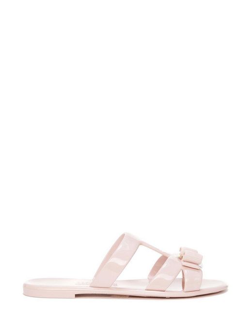 Ferragamo Lylia Bow Sandals in Pink | Lyst