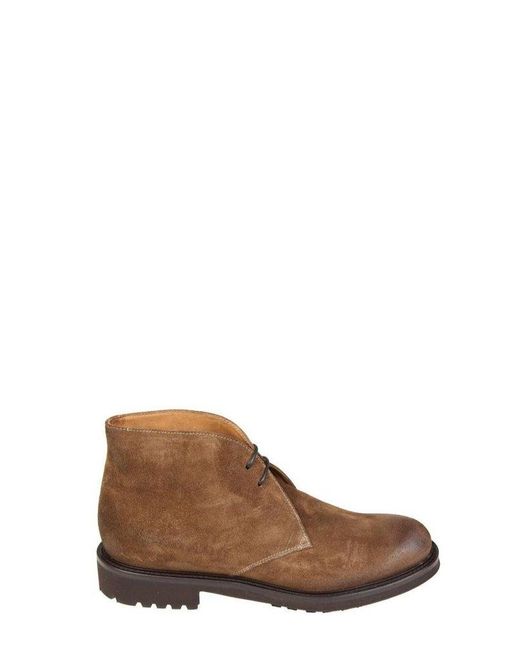 Doucal's Brown Lace-up Ankle Boota for men