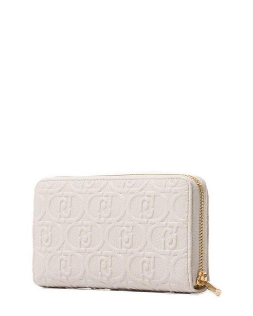 Liu Jo Natural Logo Lettering Zip-Around Wallet