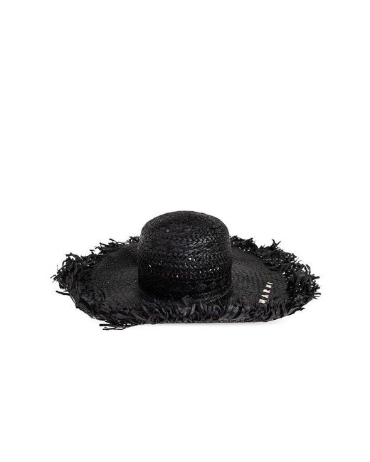 Marni Black Sun Hat With Logo,