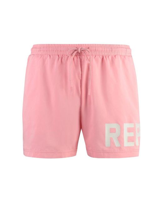Represent Pink Nylon Swim Shorts for men