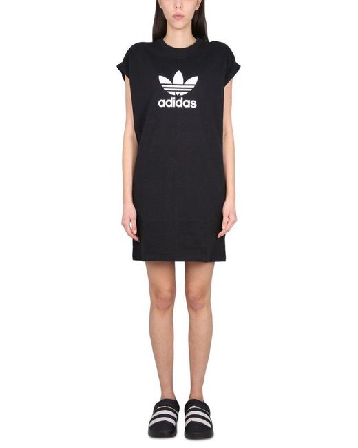 Adidas Originals Black Logo Printed Dress