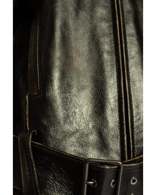 DIESEL Black 'l-margy' Leather Jacket,