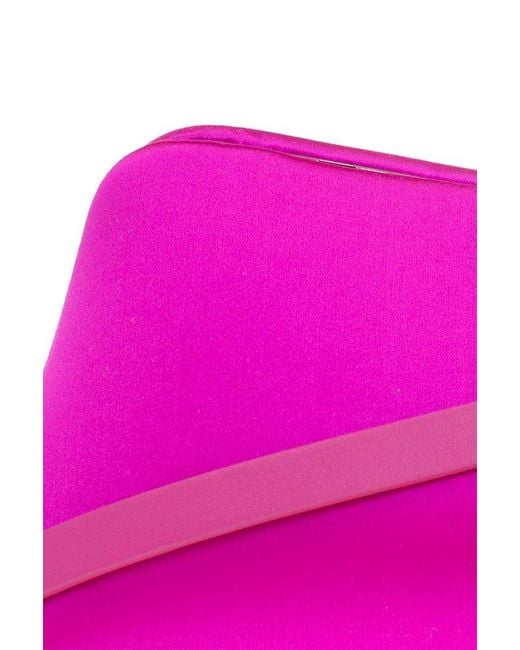 The Attico Pink Long Night Logo Detailed Clutch Bag