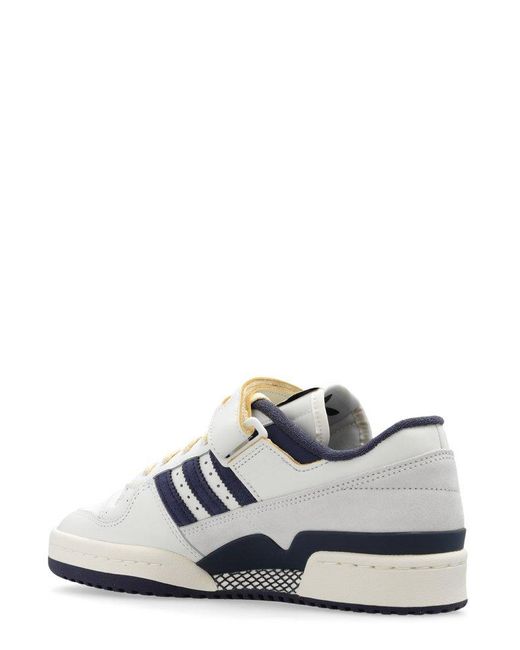 Adidas Originals White Forum Low Suede-trimmed Leather Sneakers