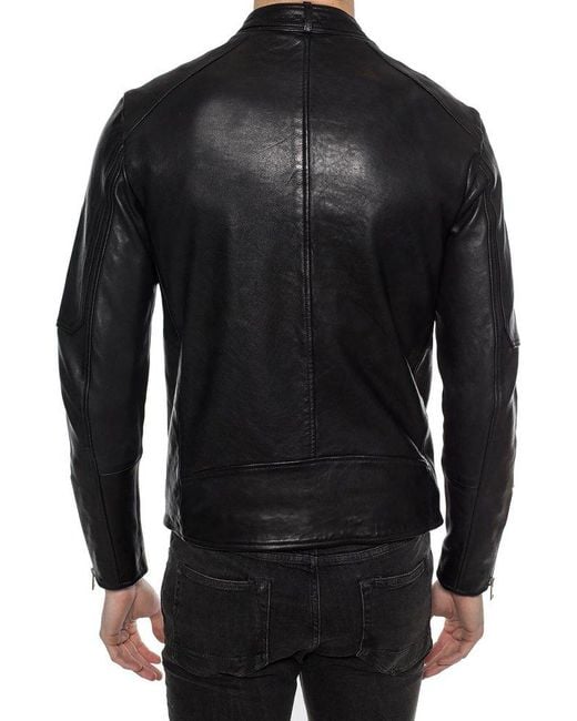 AllSaints Black Timeless Biker Jacket for men