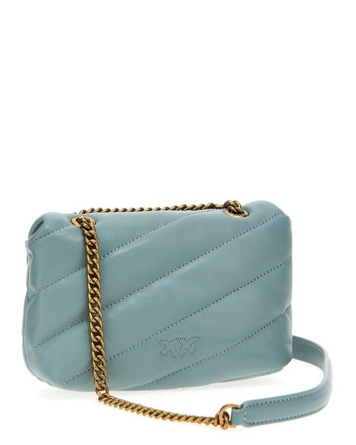 Pinko Blue Love Mini Puff Crossbody Bags