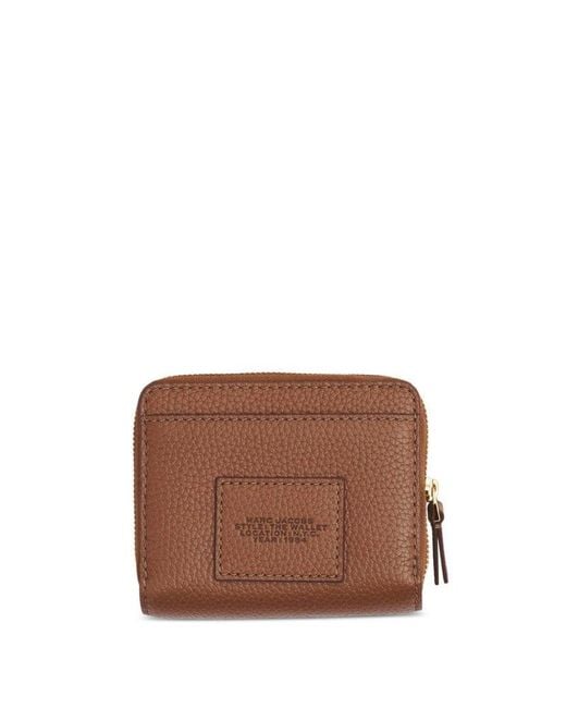 Marc Jacobs Brown Logo Printed Zipped Mini Compact Wallet