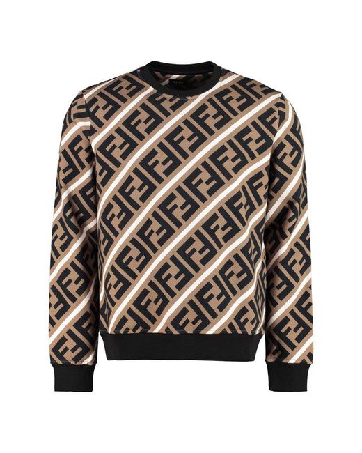 Fendi Black Ff Printed Sweater for men