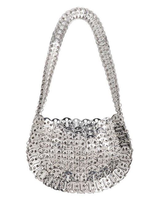 Paco Rabanne Moon 1969 Open-top Shoulder Bag in White | Lyst