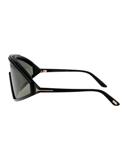 Tom Ford Green Lorna Shield Frame Sunglasses
