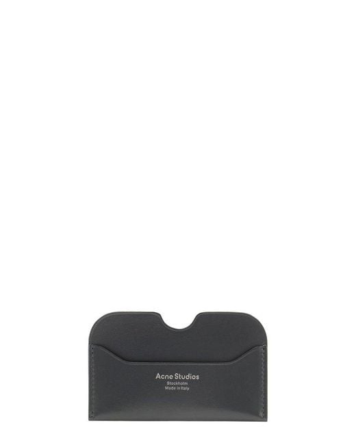 Acne Black Logo Printed Card Case