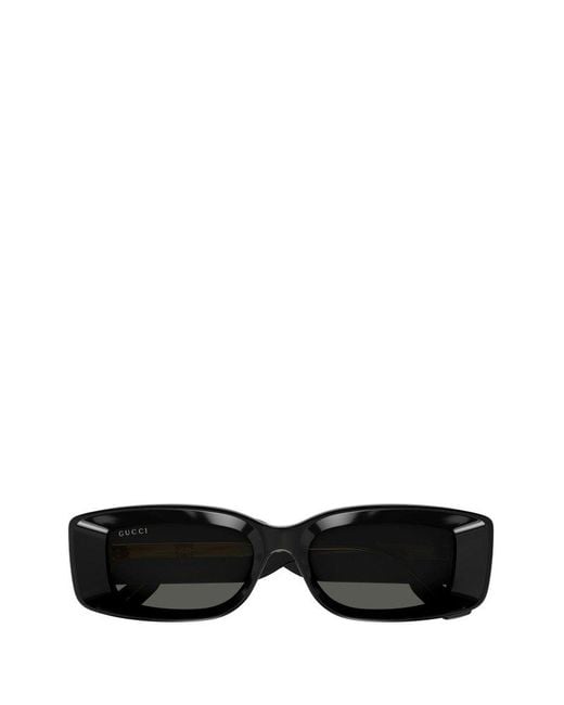 Gucci Black Rectangular Frame Sunglases