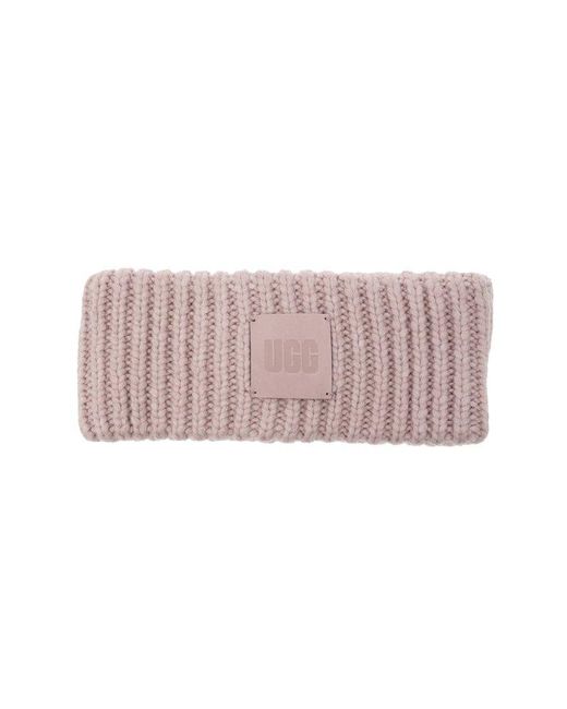 Ugg Pink Logo Patch Headband