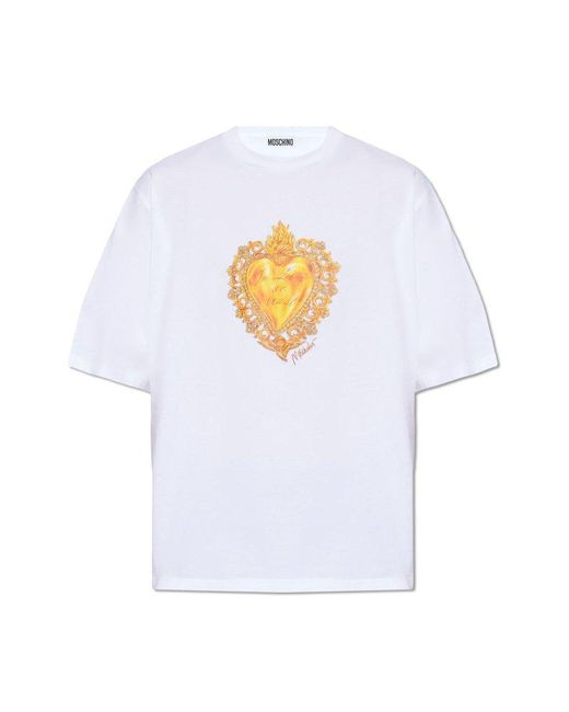 Moschino White Printed T-shirt, for men