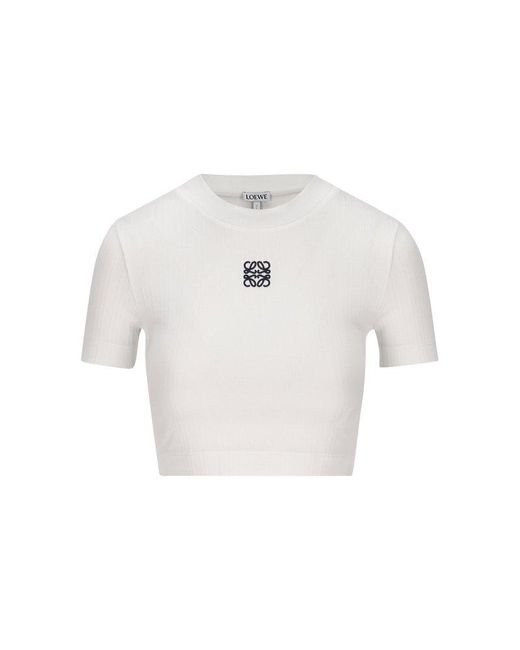 Loewe Cropped Anagram Top In White