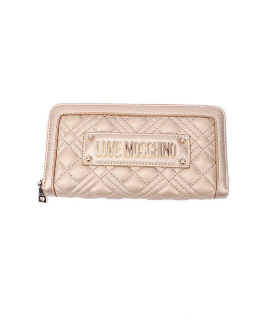 Love Moschino Natural Quilted Zipped Wallet