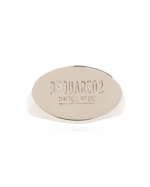 DSquared² Natural Ring With Logo, for men