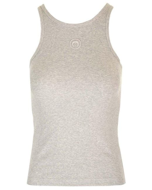 MARINE SERRE Multicolor Ribbed Cotton Tank Top