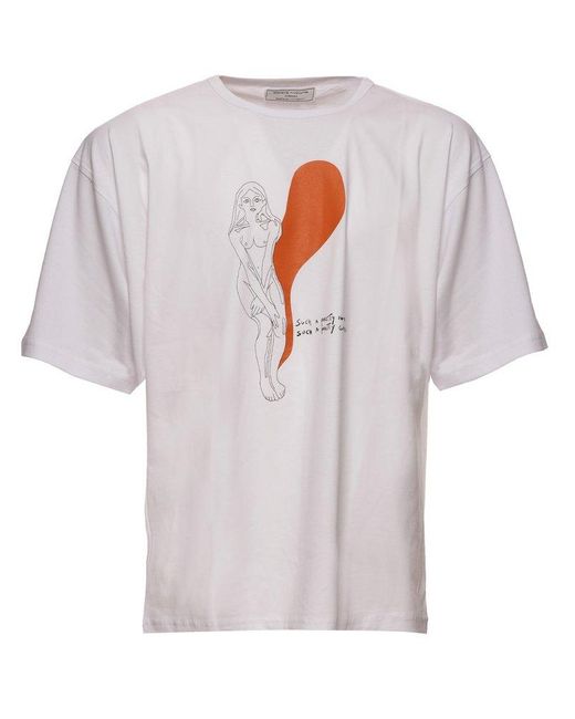 Societe Anonyme White Bas Graphic Printed T-shirt for men