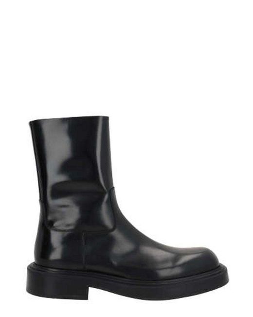 Ferragamo Black Formia Round-Toe Ankle Boots for men