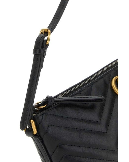 Gucci Black GG Marmont Leather Shoulder Bag