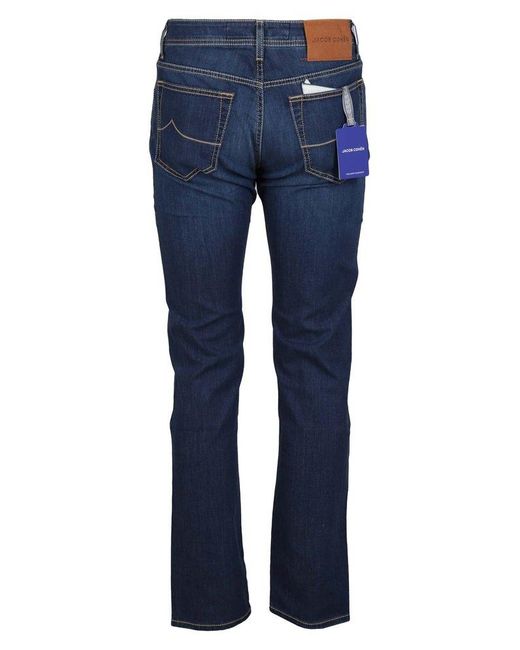 Jacob Cohen Blue Logo-patch Skinny Jeans for men