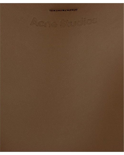 Acne Brown Musubi Logo Debossed Mini Tote Bag