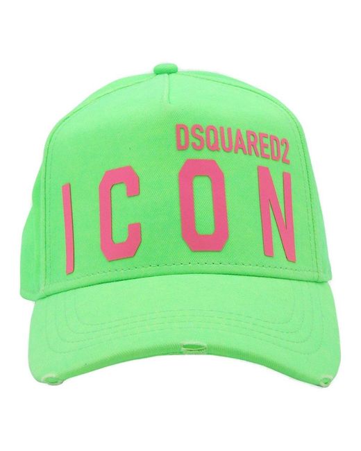 DSquared² Green And Cotton Baseball Cap for men
