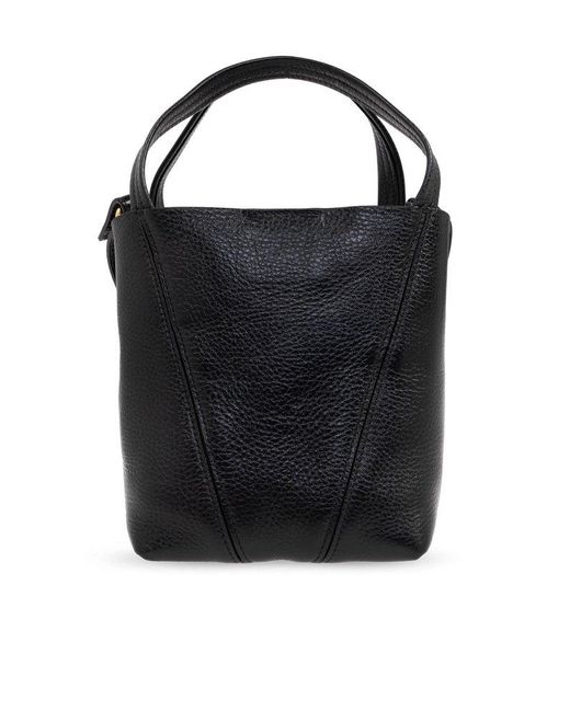 トートバッグ Chloe Small Spin Tote Bag Black Chloé Small Chloé Spin Tote Bag In Grained Leather in Black