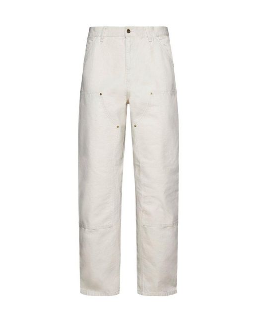 Carhartt White Double Knee Logo Patch Jeans for men