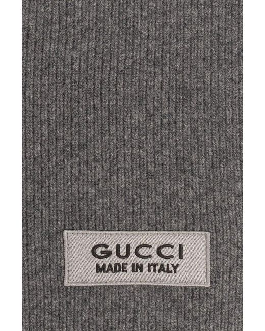 Gucci Gray Wool Scarf, for men