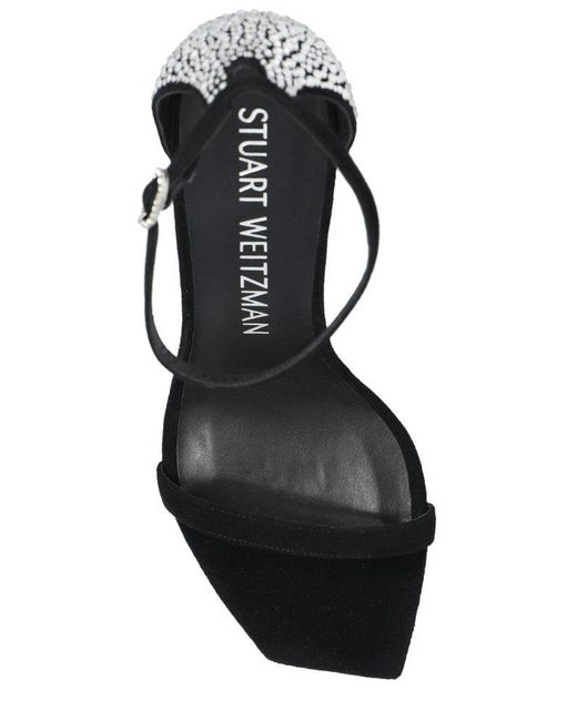 Stuart Weitzman Black Nudistcurver Loveknot Sandals