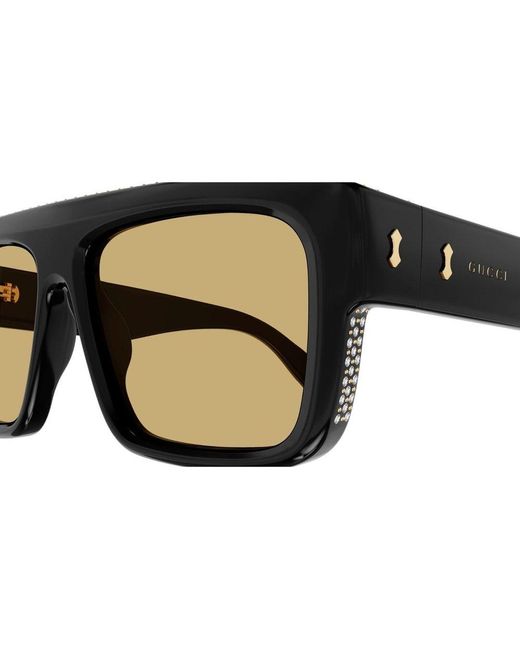 Gucci Black Square Frame Sunglasses for men