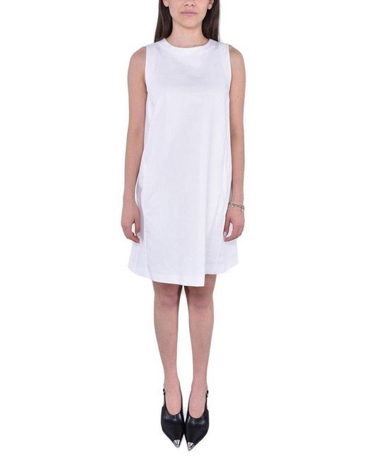 Weekend by Maxmara White Racer Crewneck Sleeveless Dress